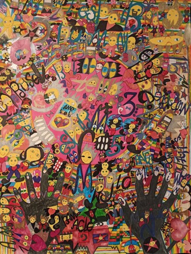 Disegno intitolato ""La Shahbanou d'Ira…" da Ramo Avec O, Opera d'arte originale, Inchiostro