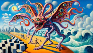 Arte digitale intitolato "INVADERS 019" da Karavix, Opera d'arte originale, Immagine generata dall'IA
