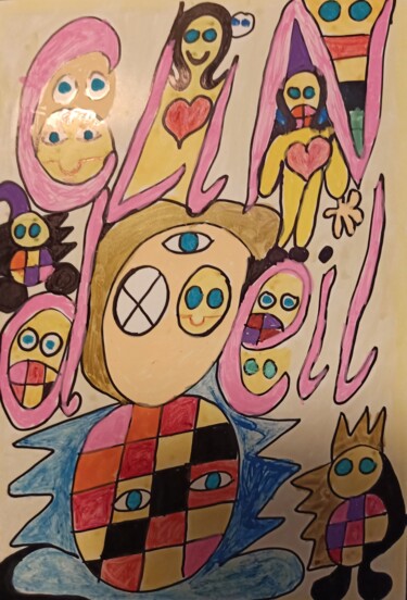 Tekening getiteld "Clin d'œil" door Ramo Avec O, Origineel Kunstwerk, Marker