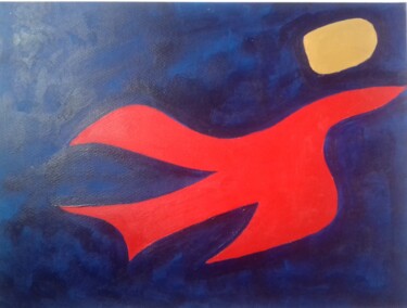 Malerei mit dem Titel "L'oiseau magique, 1…" von Eloi Camus, Original-Kunstwerk, Acryl Auf Karton montiert