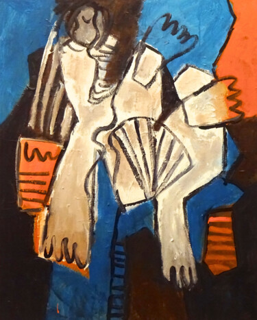 Painting titled "Composition 7089" by Engelina Zandstra, Original Artwork, Acrylic Mounted on Wood Stretcher frame