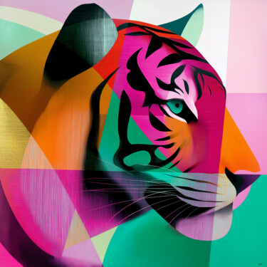 "TIGER" başlıklı Dijital Sanat Holly Watt tarafından, Orijinal sanat, Dijital Fotoğrafçılık Plastik cam üzerine monte edilmiş