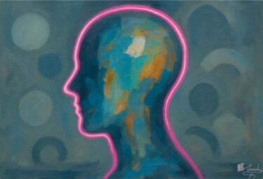 Painting titled "Sinapsis Lumínica" by Elio Segundo Sanchez, Original Artwork, Oil