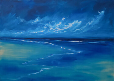 Painting titled "Salt on My Skin" by Sophia Kühn, Original Artwork, Acrylic Mounted on Wood Stretcher frame
