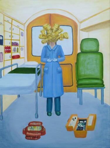 Doctor Malerei mit dem Titel "Doctor" von Nina Timoshenko, Original-Kunstwerk, Acryl Auf Keilrahmen aus Holz montiert