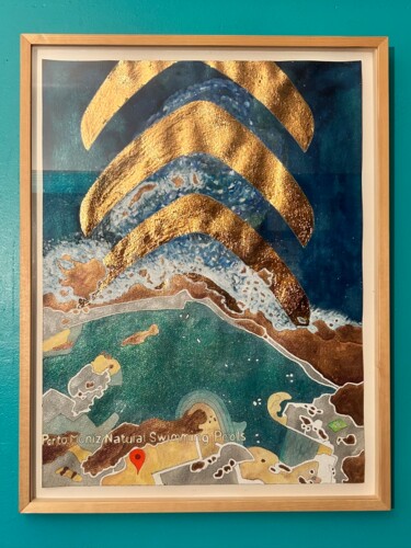 Painting titled "Porto Moniz Natural…" by Èv, Original Artwork, Watercolor