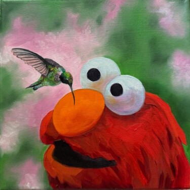Schilderij getiteld "Hello Friend" door Elise Acosta, Origineel Kunstwerk, Olie
