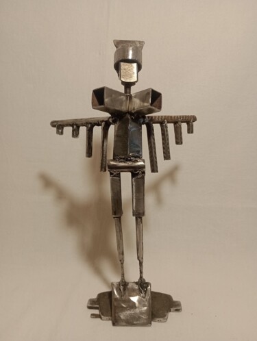 Scultura intitolato "SOÑADORA" da Cristian Bustos, Opera d'arte originale, Metalli