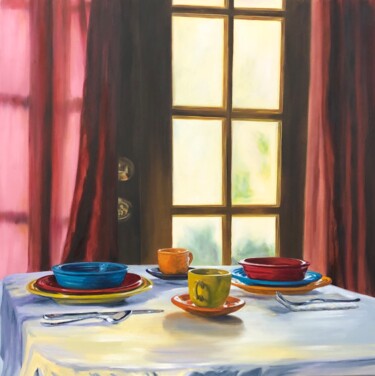 Pintura intitulada "Back to the Beginni…" por Elise Acosta, Obras de arte originais, Óleo Montado em Armação em madeira