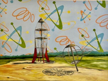 제목이 "My Playground"인 미술작품 Elise Acosta로, 원작, 기름 나무 들것 프레임에 장착됨