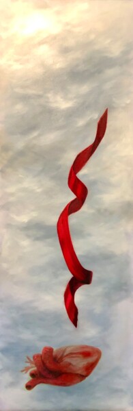 Картина под названием "Triptych - My Heart…" - Elise Acosta, Подлинное произведение искусства, Масло Установлен на Деревянна…