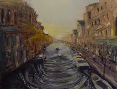 绘画 标题为“Venice Evening” 由Devon, 原创艺术品, 水彩