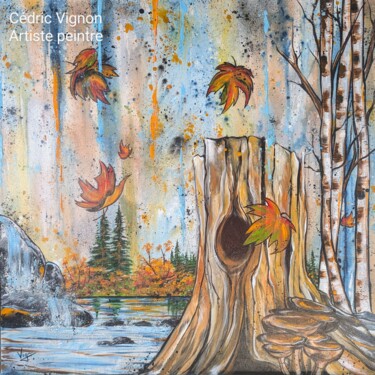 Painting titled "Peinture acrylique…" by Cédric Vignon, Original Artwork, Acrylic Mounted on Wood Stretcher frame