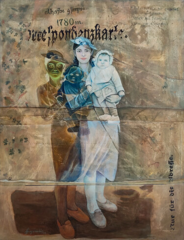 Glimpse Schilderij getiteld "Glimpse" door Fatih Sungurtekin, Origineel Kunstwerk, Olie Gemonteerd op Frame voor houten brancard