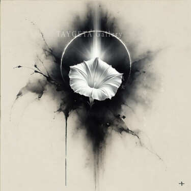 Arts numériques intitulée "Flowers in Mist, Wh…" par Ziqi Yu, Œuvre d'art originale, Jet d’encre Monté sur Panneau de bois