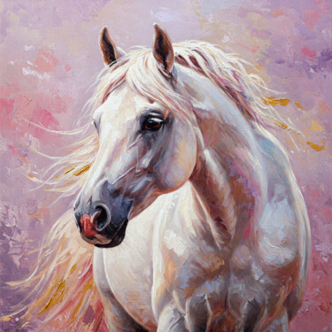 数字艺术 标题为“White Horse” 由Alex Mir, 原创艺术品, 数字油画