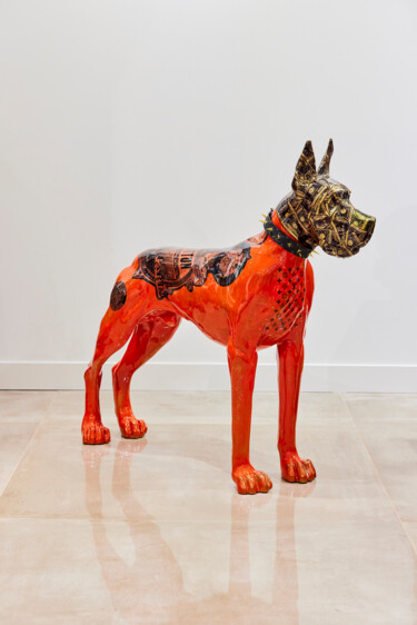 Pintura titulada "LV Red Danish Dog" por Ghost Art, Obra de arte original, Fundición