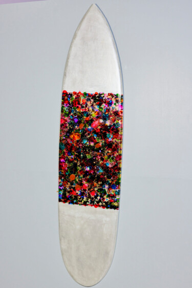 Scultura intitolato "Abstract Skateboard…" da Ghost Art, Opera d'arte originale, Colaggio