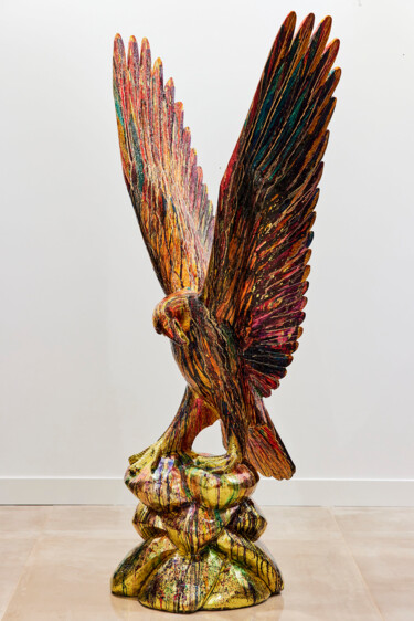Scultura intitolato "Abstract Eagle" da Ghost Art, Opera d'arte originale, Colaggio