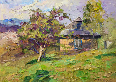 Schilderij getiteld "Apple" door Boris Serdyuk, Origineel Kunstwerk, Olie