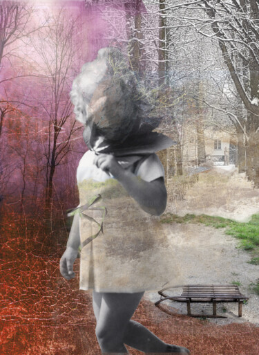 Arte digitale intitolato "La feuille" da Aga, Opera d'arte originale, Collage digitale