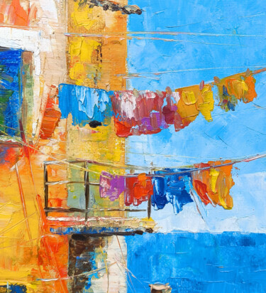 Mediterranean Colors "Mediterranean Colors" başlıklı Tablo Narek tarafından, Orijinal sanat, Petrol Ahşap Sedye çerçevesi üzerine monte edilmiş