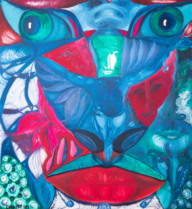 Painting titled "Ein Augenblick auf…" by Harry Zaft, Original Artwork, Oil Mounted on Wood Stretcher frame