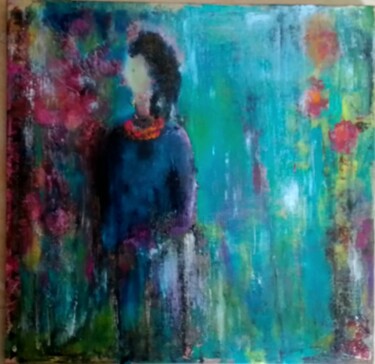 Pintura intitulada "Fillette" por Annie Bonvarlet, Obras de arte originais, Óleo Montado em Armação em madeira