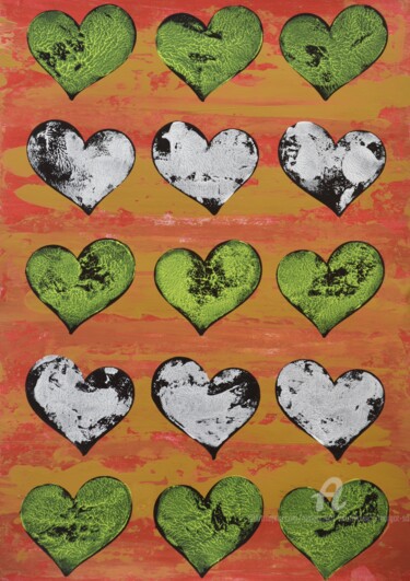 Winter Hearts / Spring Hearts Incisioni, stampe intitolato "Winter Hearts / Spr…" da Małgorzata Wartołowicz (Margot Sophie), Opera d'arte originale, Stamp…