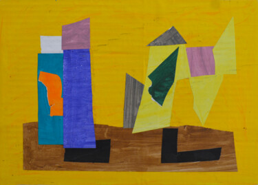 Collages titled "Abstract compositio…" by Mykola Kozlovskyi, Original Artwork, Acrylic Mounted on Cardboard