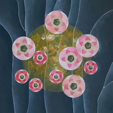 Plant Geometry. Saxifrage. 3:5 Pittura intitolato "Plant Geometry. Sax…" da Tetiana Gryshchenko, Opera d'arte originale, Acrilico Montato su Telaio per bar…