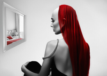 Цифровое искусство под названием "Donna infelice" - O. Soniart, Подлинное произведение искусства, Изображение, сгенерированн…