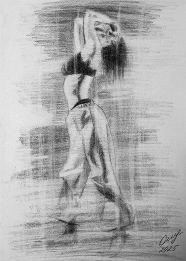 Tekening getiteld "Танец" door Vladimir Oshmarin, Origineel Kunstwerk, Potlood