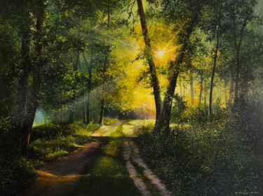Sunlit Forest Path "Sunlit Forest Path" başlıklı Tablo Sergey Miqayelya tarafından, Orijinal sanat, Petrol Ahşap Sedye çerçevesi üzerine monte…