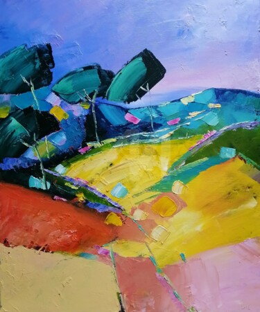 "Vallée en Provence" başlıklı Tablo S!C tarafından, Orijinal sanat, Petrol Ahşap Sedye çerçevesi üzerine monte edilmiş