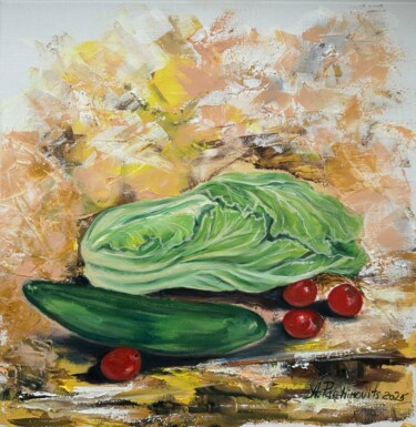 Ode to Simple Things 40 x 40 x 1 cm Schilderij getiteld "Ode to Simple Thing…" door Anna Parhimovits, Origineel Kunstwerk, Olie