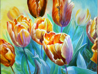 Картина под названием "Tulpen" - Alexander Giesbrecht, Подлинное произведение искусства, Масло