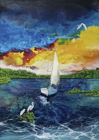 Travesía al Ocaso 绘画 标题为“Travesía al Ocaso” 由Anel Saenz, 原创艺术品, 丙烯