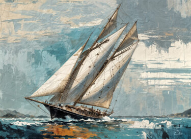 数字艺术 标题为“The Schooner” 由Eilís P., 原创艺术品, 数字油画