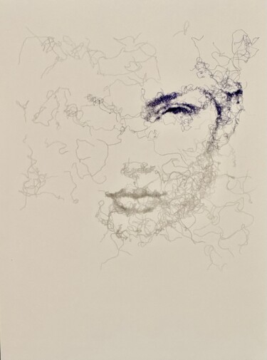 Tekening getiteld "Portrait" door Jean-Marc Tourreilles, Origineel Kunstwerk, Potlood