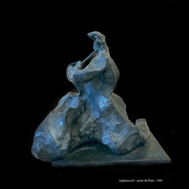 "Joueur de flûte- Scultura intitolato ""Joueur de flûte-" da Roberto Tagliazucchi, Opera d'arte originale, Bronzo