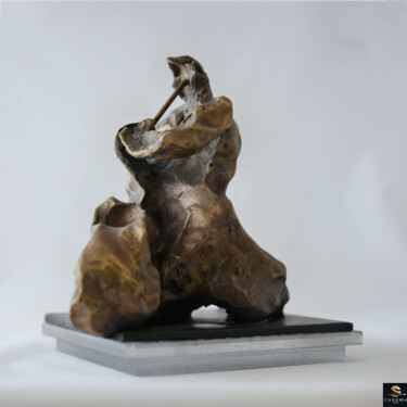Sculpture titled ""Joueur de flûte-" by Roberto Tagliazucchi, Original Artwork, Bronze