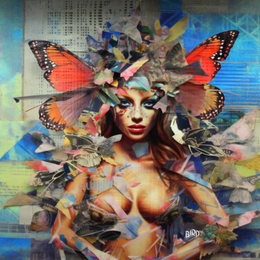 Digitale Kunst getiteld "Butter Fly" door Beauty Ives, Origineel Kunstwerk, Digitale collage