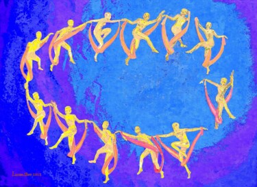Digitale Kunst getiteld "DANSE DES FOULARDS" door Lucenthos, Origineel Kunstwerk, Digitaal Schilderwerk