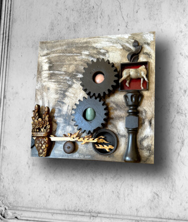Schilderij getiteld "Horsepower" door Jeff Doud, Origineel Kunstwerk, Acryl Gemonteerd op Houten paneel