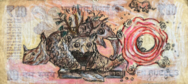 u3ur /《TRANSACTION ALPHABET》(Art on Money Series) Desenho intitulada "u3ur /《TRANSACTION…" por Leni Smoragdova, Obras de arte originais, Marcador