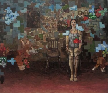 Schilderij getiteld "Автопортрет" door Ecaterina Cazac, Origineel Kunstwerk, Olie