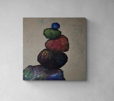 Painting titled "Pyramid of Being" by Nadezhda Opekunova (Lillas Art), Original Artwork, Acrylic