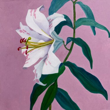 Square Floral Oil Painting 2528 Schilderij getiteld "Square Floral Oil P…" door Mabentali Shadezozs, Origineel Kunstwerk, Olie Gemonteerd op Frame voor hout…
