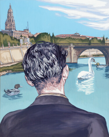 绘画 标题为“DESDE EL PUENTE” 由Salvador Torres, 原创艺术品, 油 安装在木质担架架上